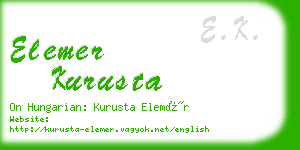 elemer kurusta business card